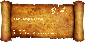 Bak Angelina névjegykártya